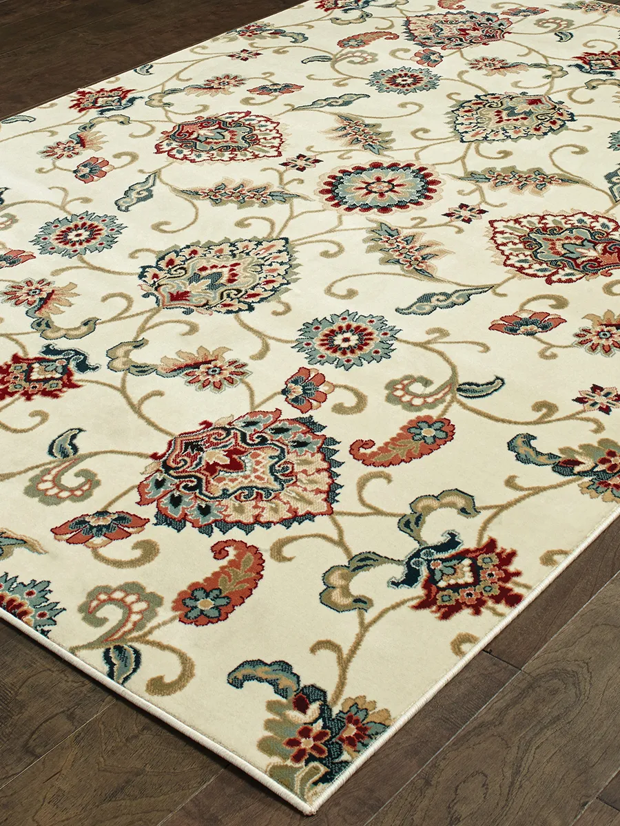 Kashan 9'10" x 12'10" Ivory Rug