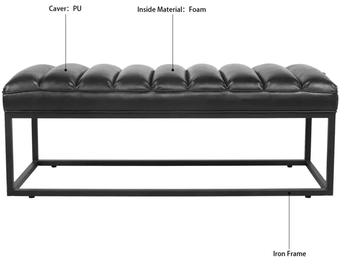 Metal Base Upholstered Bench For Bedroom For Entryway