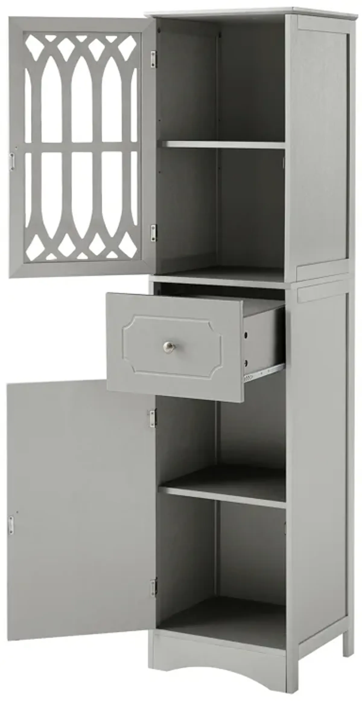 Merax  Freestanding Linen Cabinet Bathroom Storage Cabinet