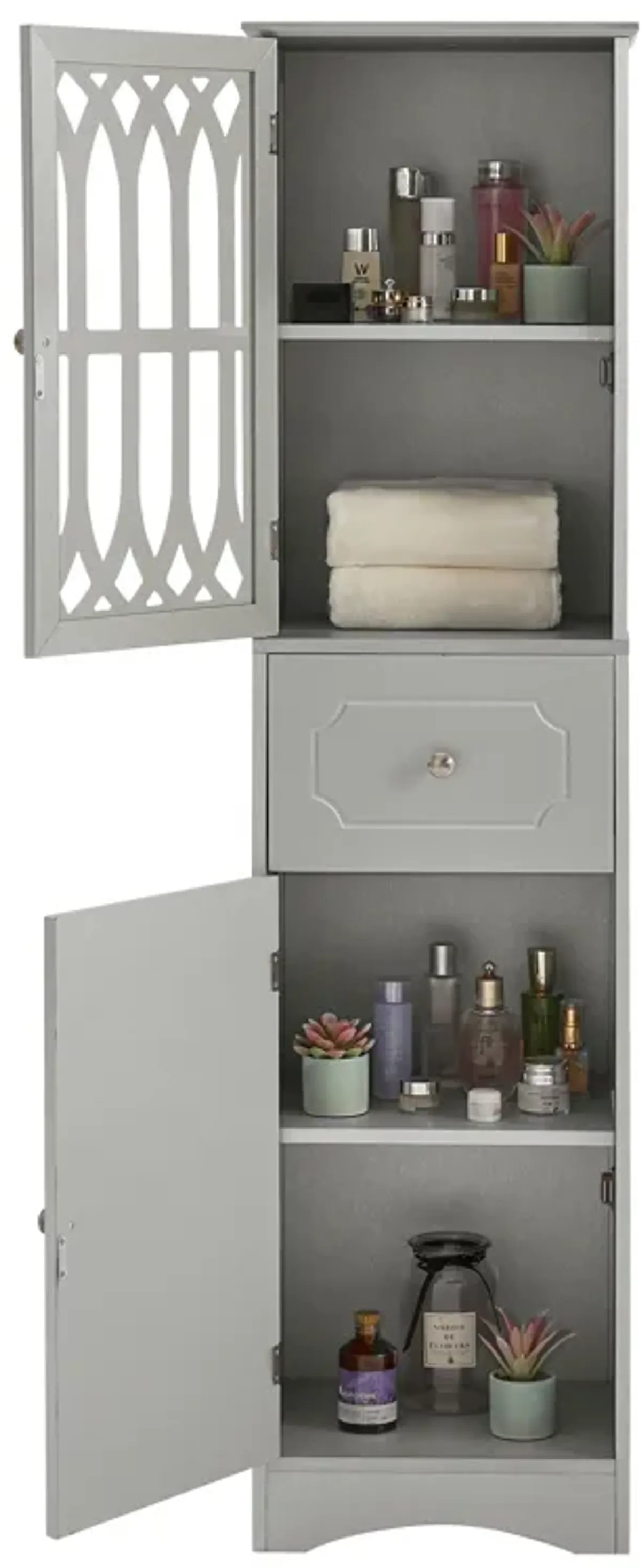 Merax  Freestanding Linen Cabinet Bathroom Storage Cabinet