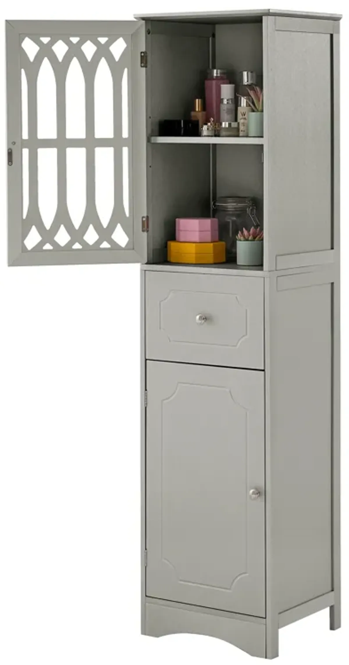 Merax  Freestanding Linen Cabinet Bathroom Storage Cabinet