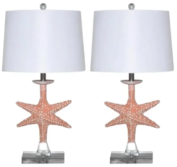 Hivvago Set of Two 28" Clear Table Lamp With White Drum Shade