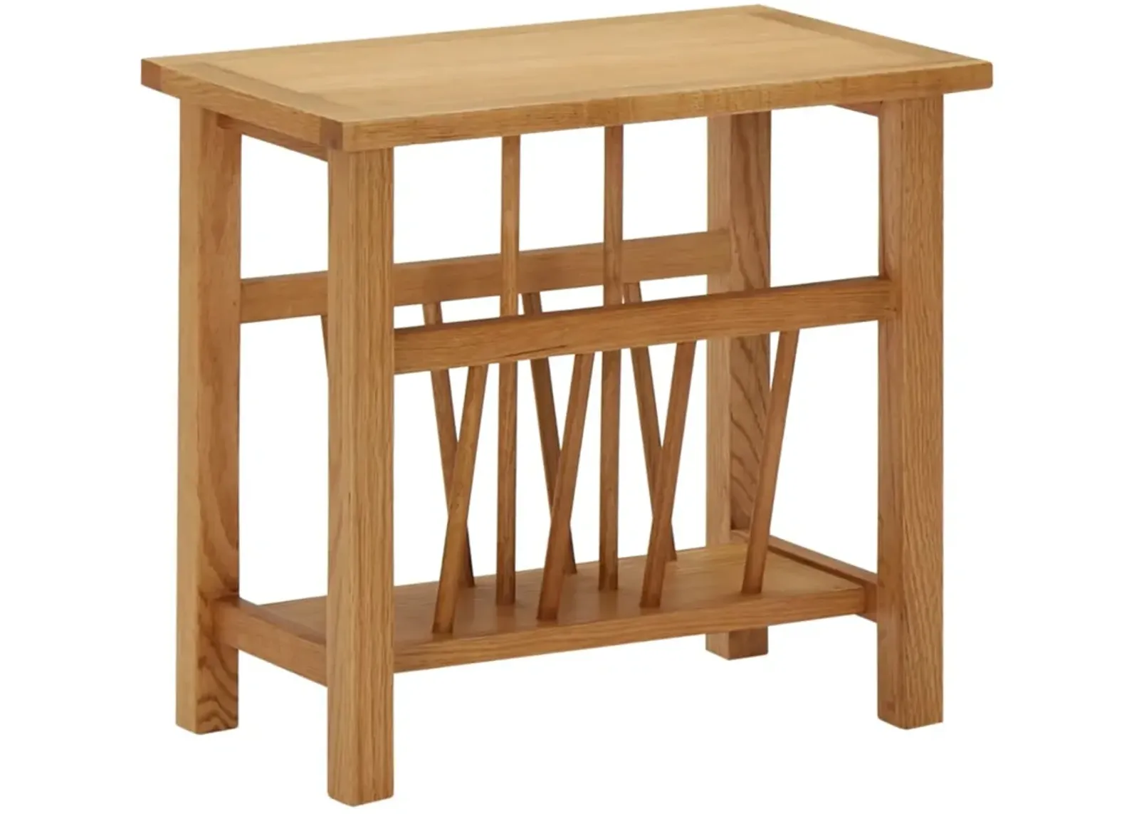 vidaXL Magazine Table 17.7"x10.6"x16.5" Solid Oak Wood