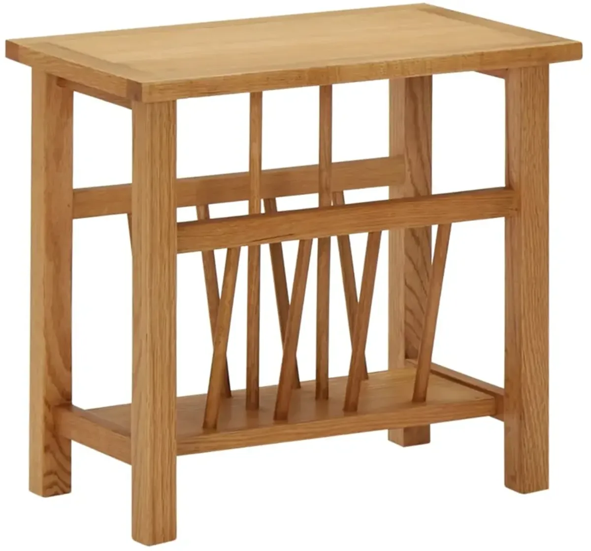 vidaXL Magazine Table 17.7"x10.6"x16.5" Solid Oak Wood