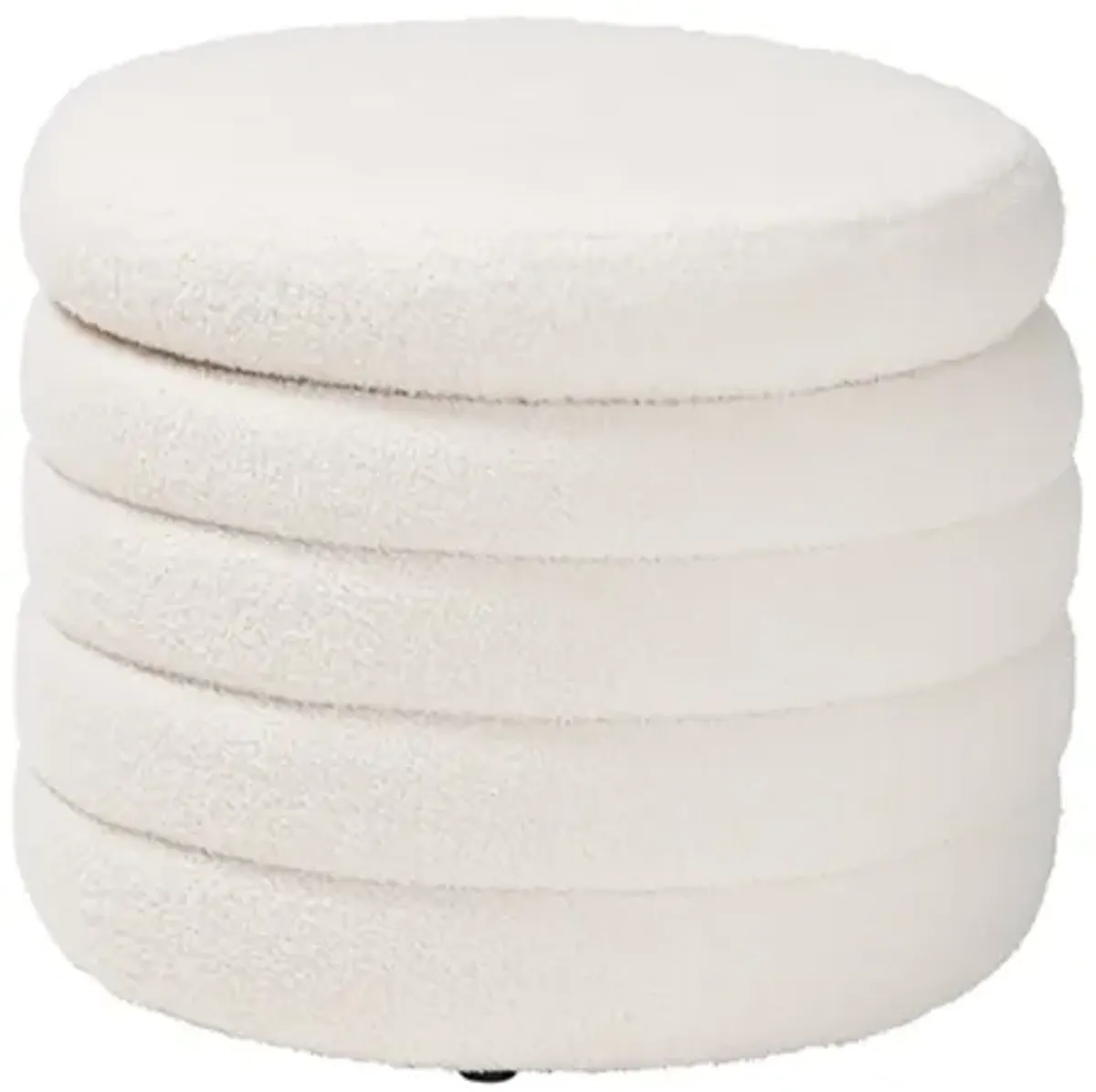 Baxton Studio Tabitha Modern and Contemporary Ivory Boucle Upholstered Storage Ottoman