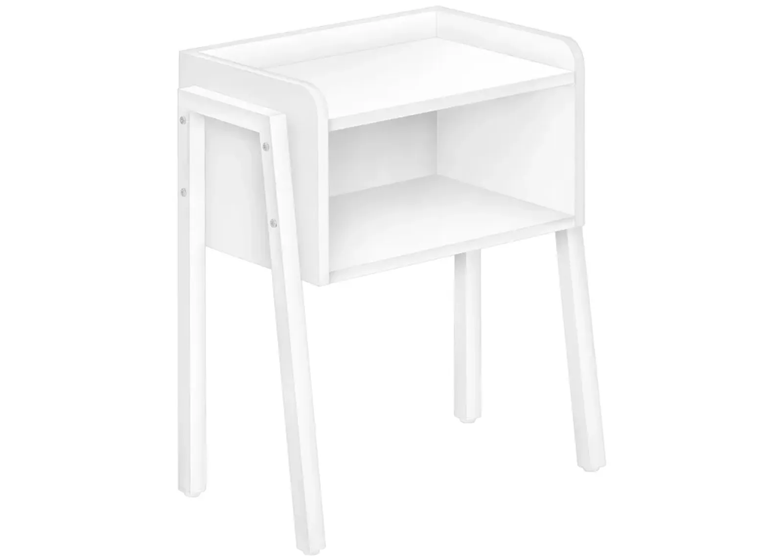 Monarch Specialties I 3594 Accent Table, Side, End, Nightstand, Lamp, Living Room, Bedroom, Metal, Laminate, White, Contemporary, Modern