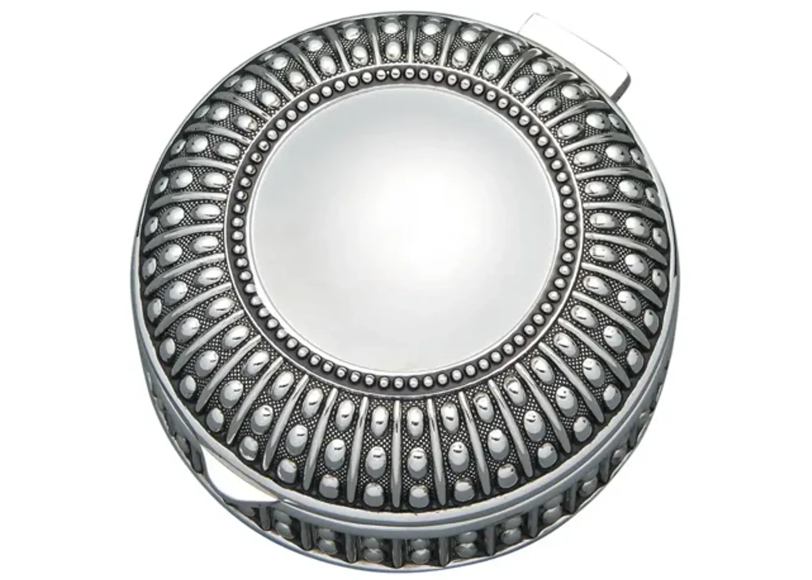 3" Silverplated Round Antique-Style Box with Beaded Detail