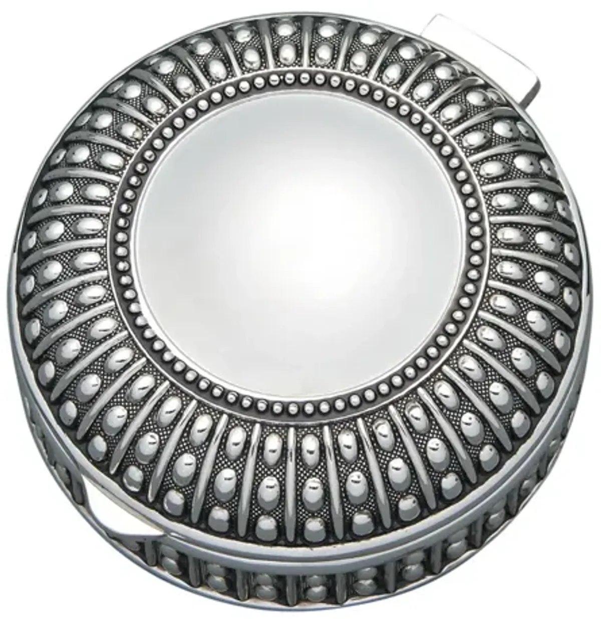 3" Silverplated Round Antique-Style Box with Beaded Detail