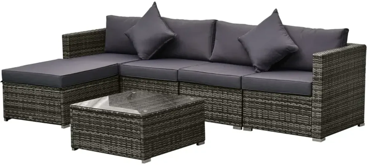 6 PCS Outdoor Rattan Sofa Furniture Infinite Options & Pure Comfort