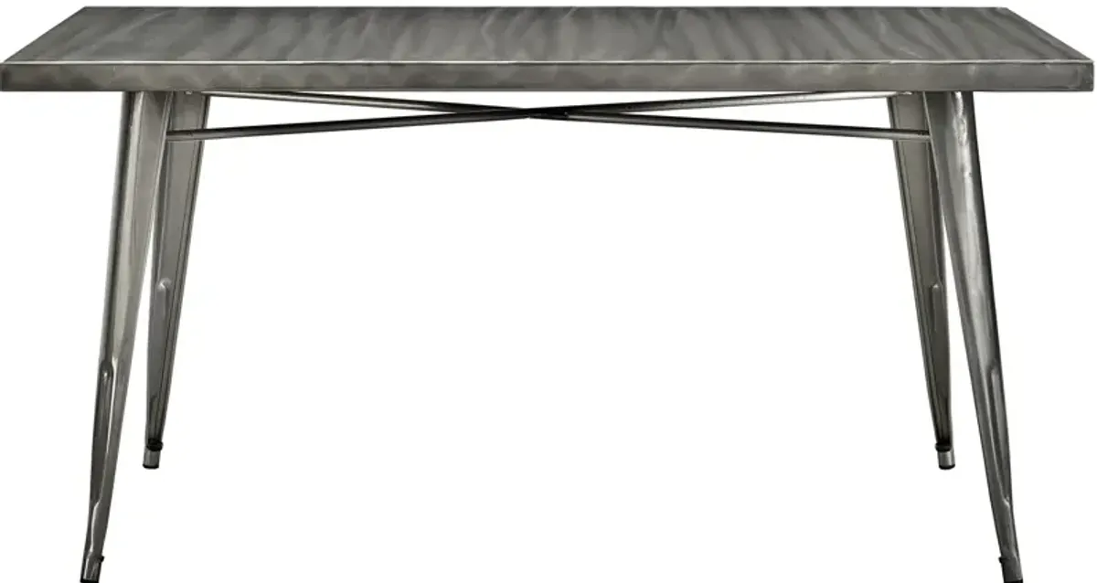 Modway - Alacrity Rectangle Metal Dining Table Gunmetal