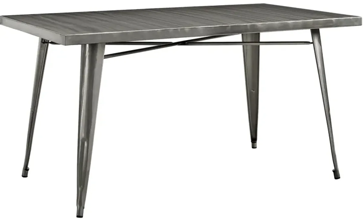 Modway - Alacrity Rectangle Metal Dining Table Gunmetal