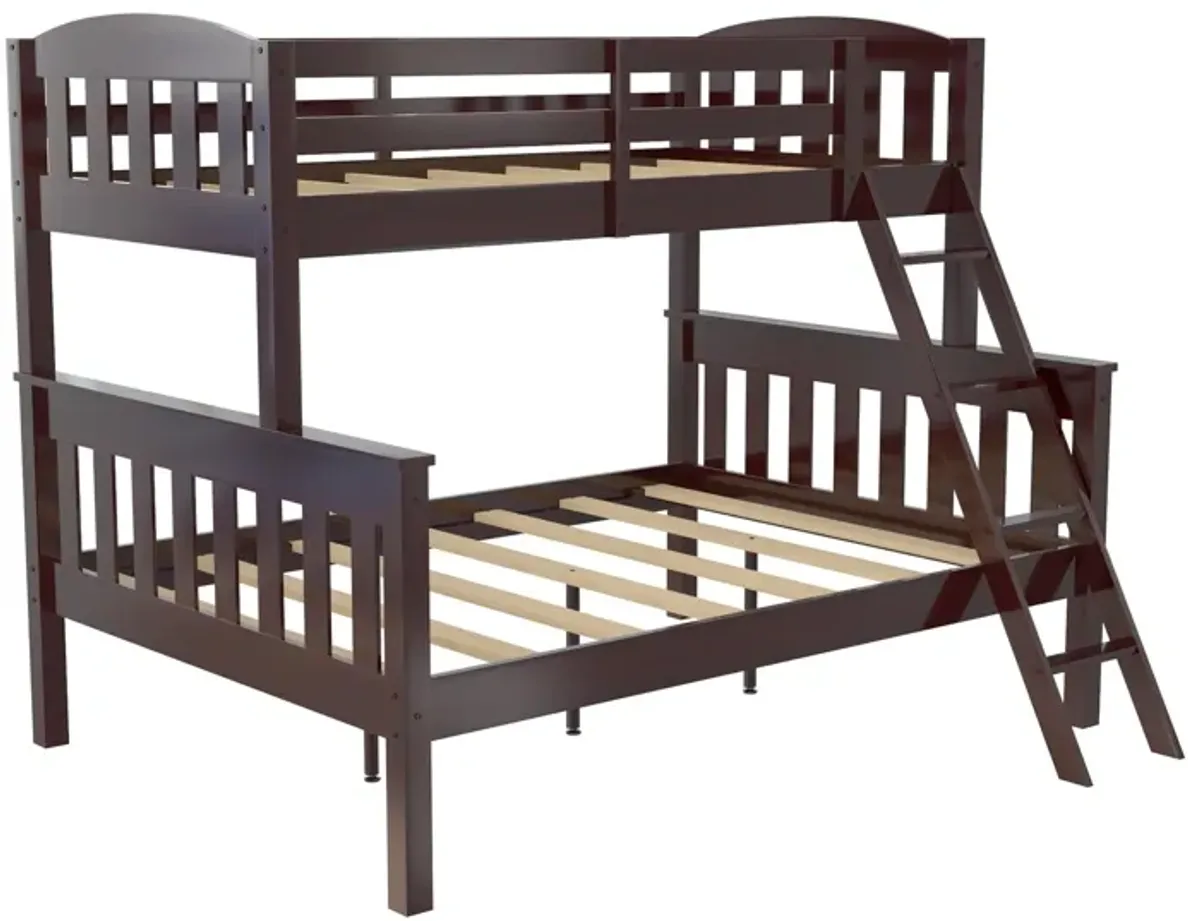 Atwater Living Alara Twin-Over-Full Convertible Bunk Bed with Ladder, Espresso