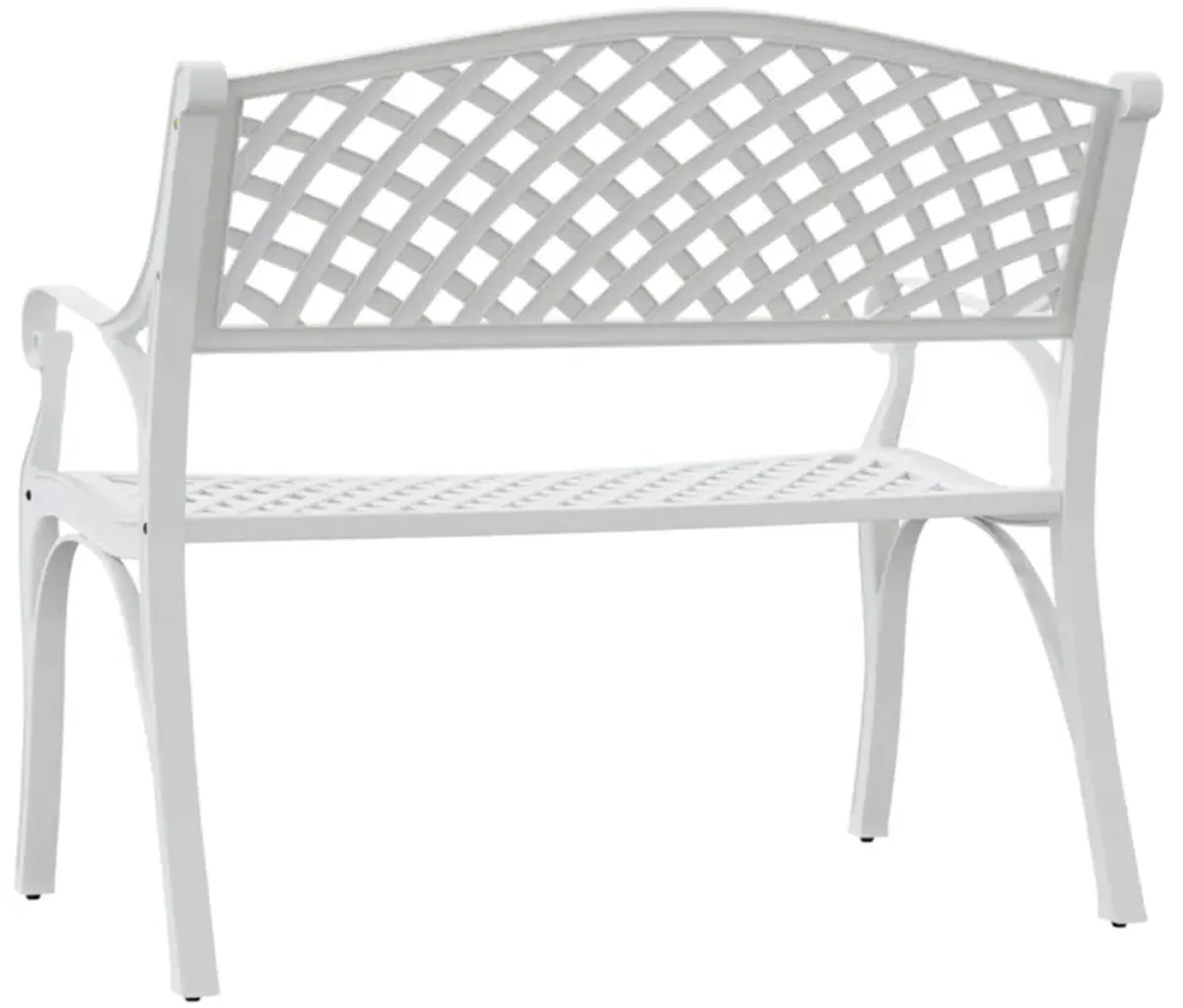 vidaXL Patio Bench - Outdoors, Weather-Resistant Cast Aluminum and Iron-Constructed Garden Bench, Easy to Assemble White Colored Seating for Patio, 40.2in