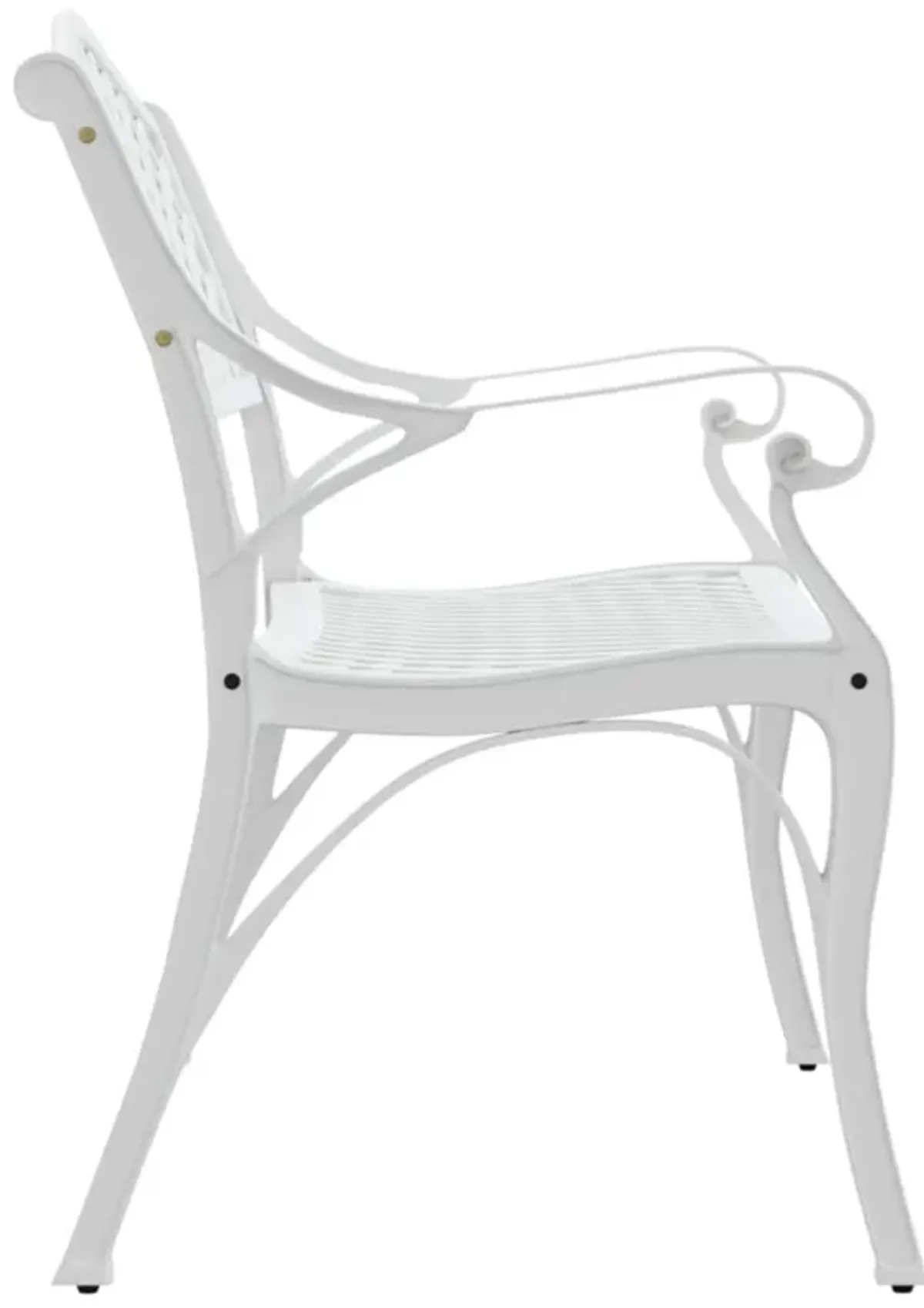 vidaXL Patio Bench - Outdoors, Weather-Resistant Cast Aluminum and Iron-Constructed Garden Bench, Easy to Assemble White Colored Seating for Patio, 40.2in