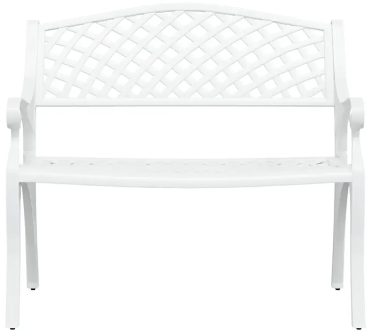 vidaXL Patio Bench - Outdoors, Weather-Resistant Cast Aluminum and Iron-Constructed Garden Bench, Easy to Assemble White Colored Seating for Patio, 40.2in