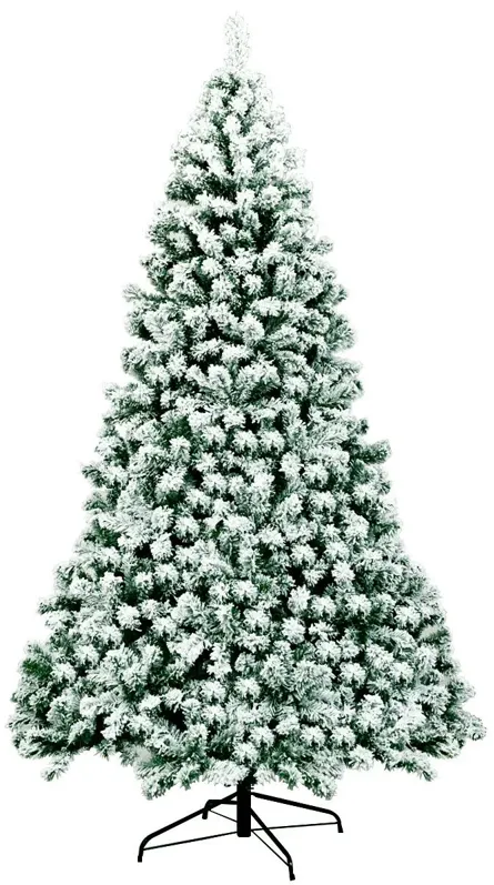 Pre-Lit Premium Snow Flocked Hinged Artificial Christmas Tree with 550 Lights