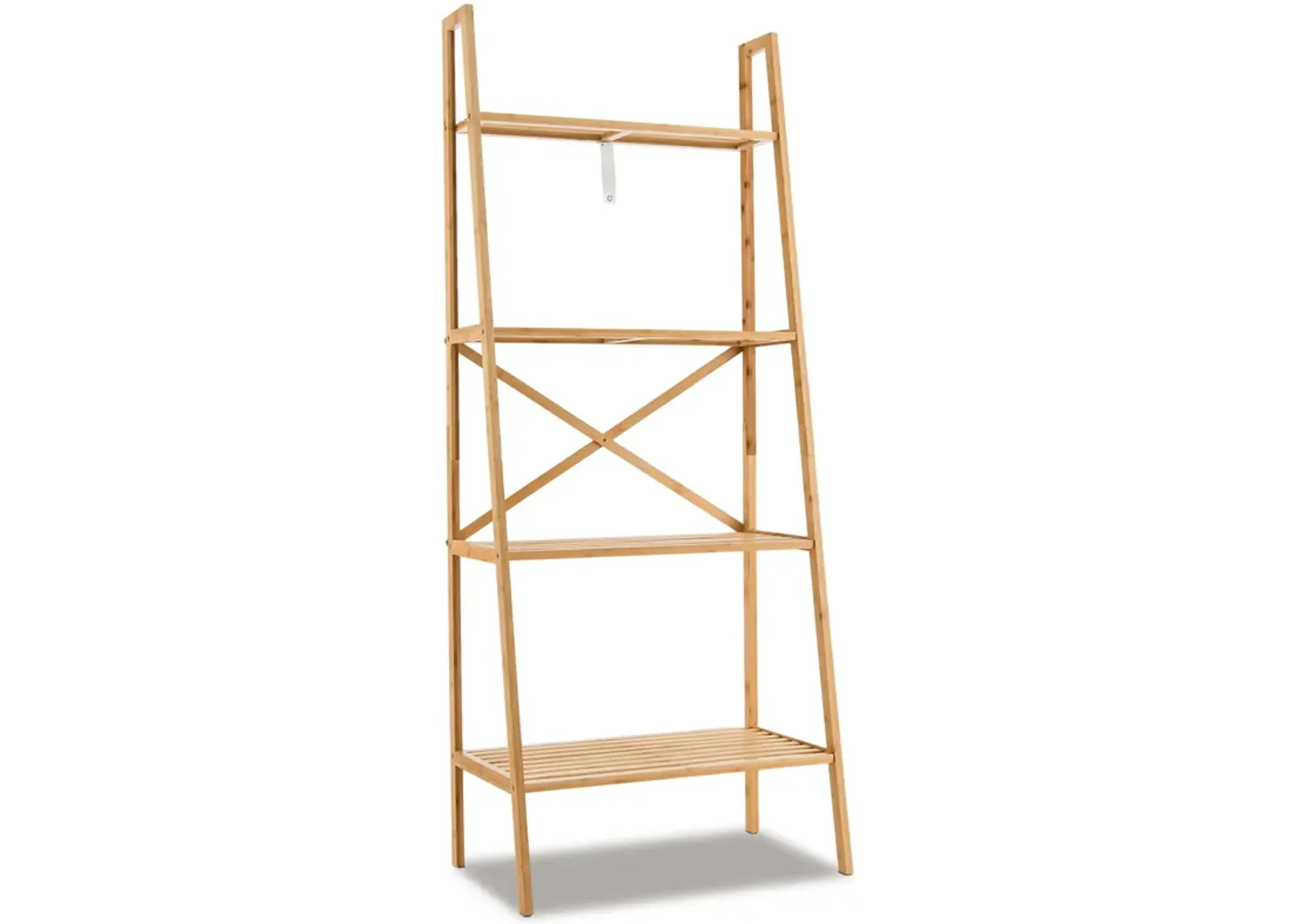 58 Inch 4-Tier Bamboo Ladder Bookshelf-Natural