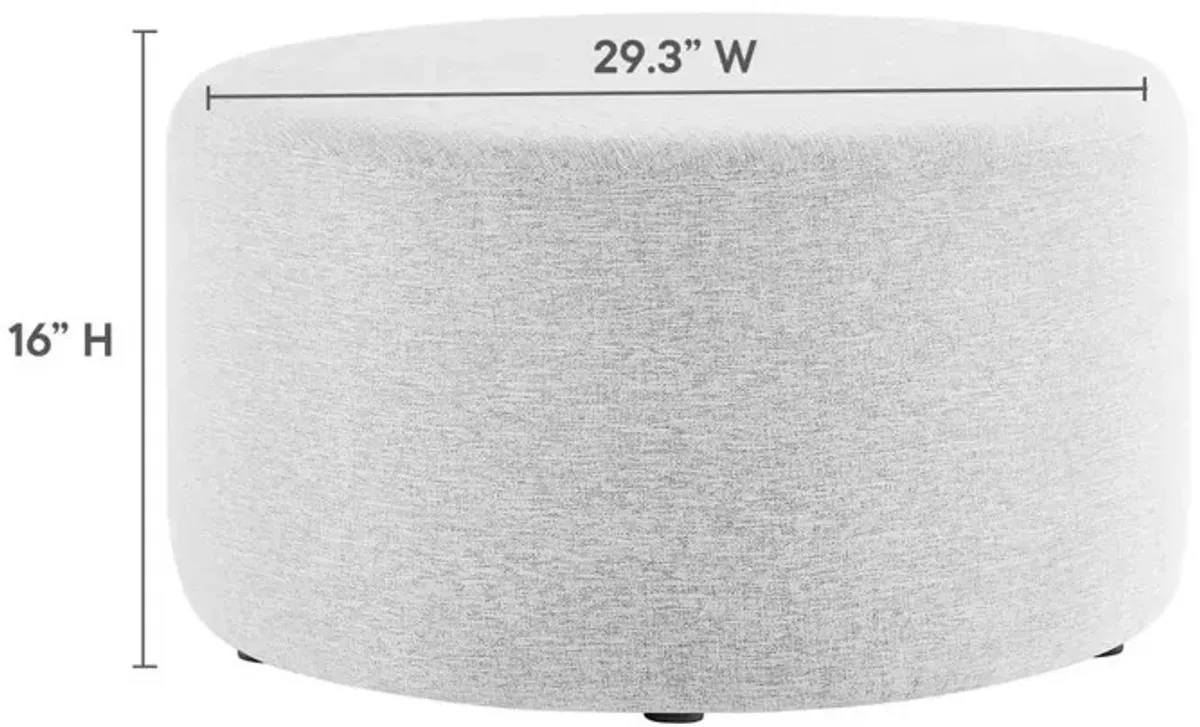 Modway Callum Large 29 Round Woven Heathered Fabric Upholstered Ottoman