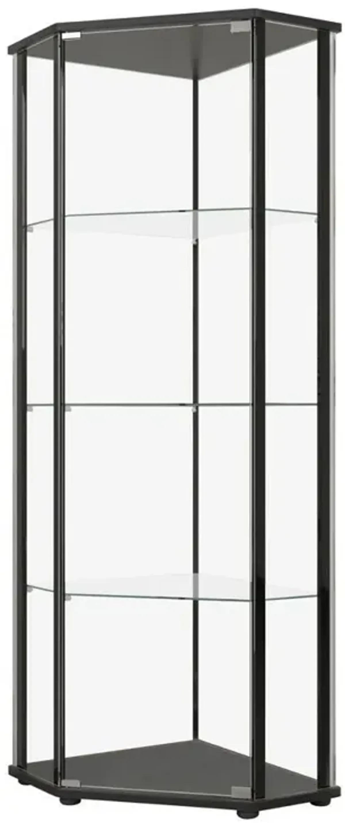 Coaster Co. of America Zenobia Glass Shelf Curio Cabinet Clear and Black