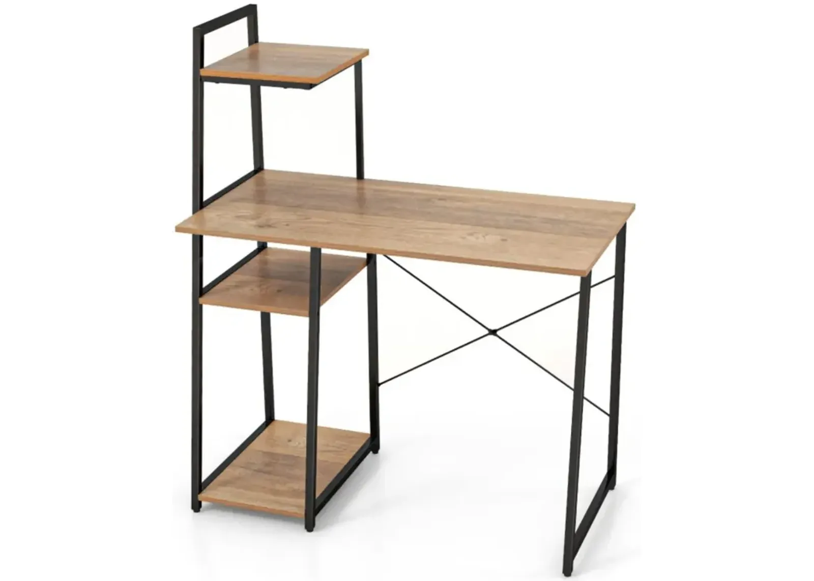 Hivvago Computer Desk with Shelves and 3-Tier Storage Bookshelf