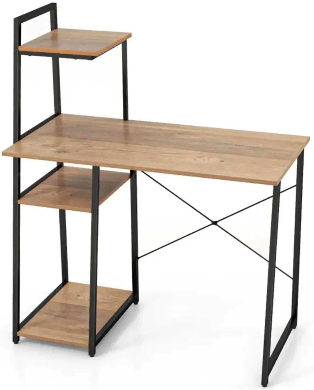 Hivvago Computer Desk with Shelves and 3-Tier Storage Bookshelf