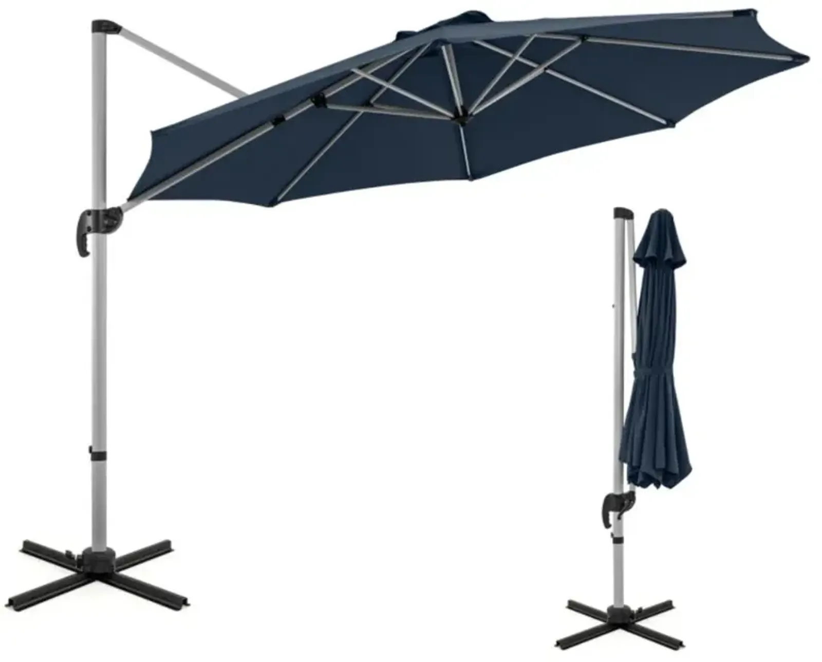 Hivvago 11 FT Outdoor Patio Umbrella with 360° Rotation and Adjustable Tilt