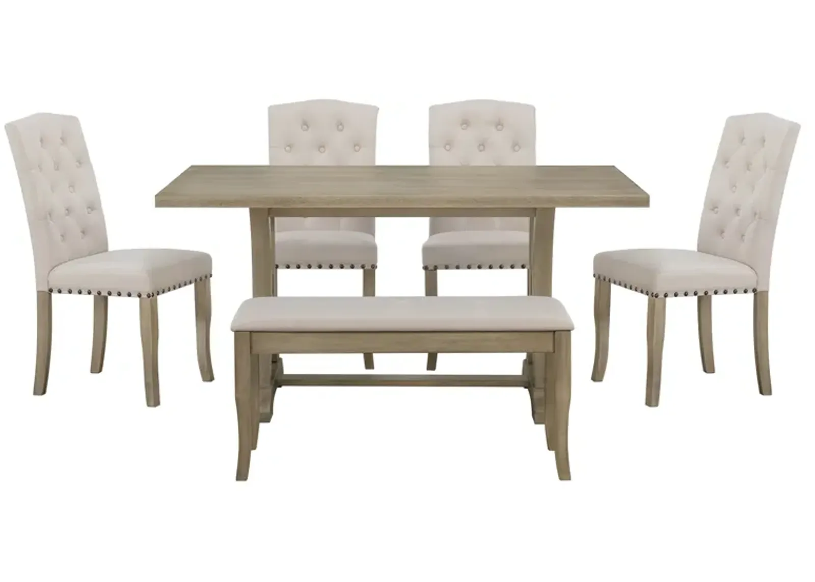 Merax 6-Piece Farmhouse Dining Table Set