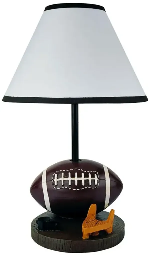 Hivvago 15" Brown Bedside Table Lamp With White Shade