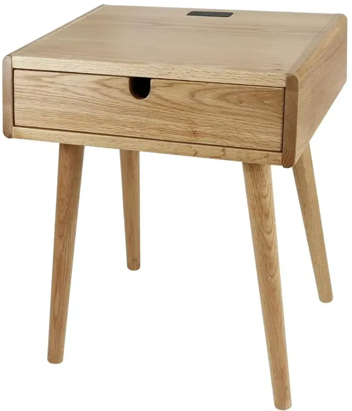 Freedom Nightstand/End Table with USB Ports Made of Solid American Oak