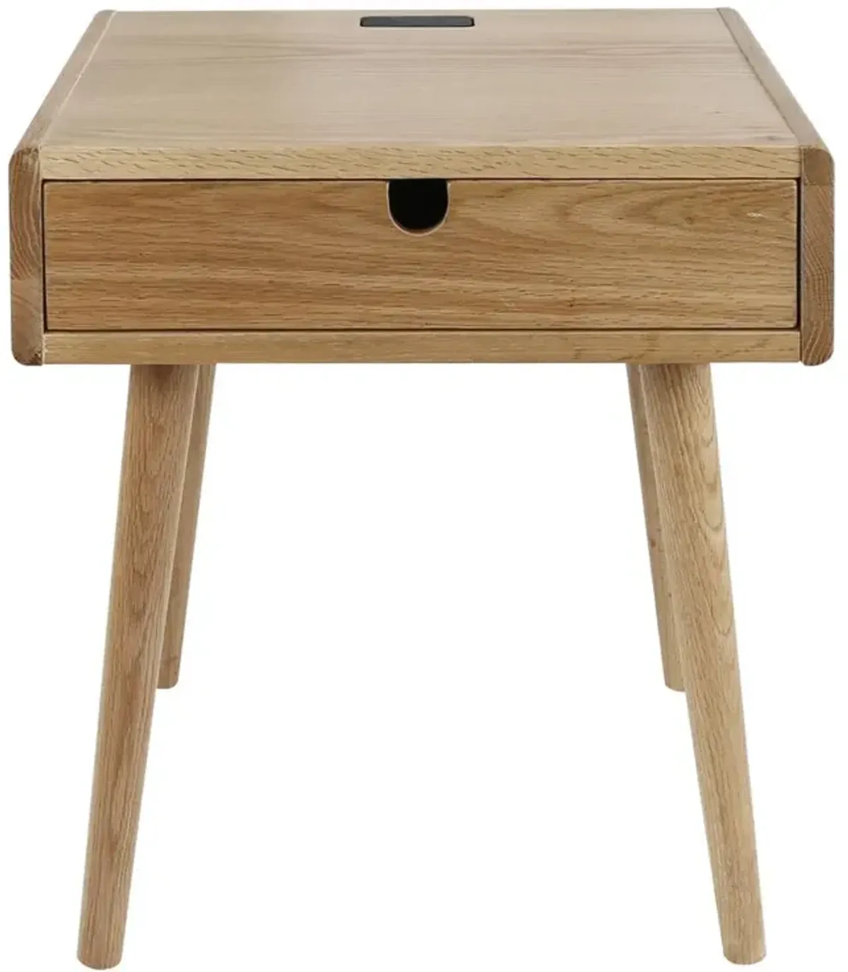 Freedom Nightstand/End Table with USB Ports Made of Solid American Oak