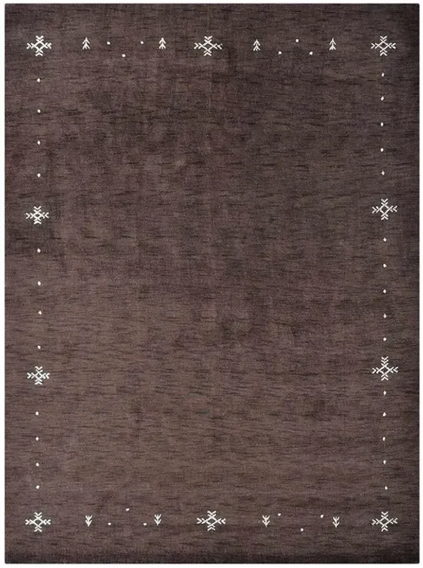 RUGSOTIC CARPETS HAND KNOTTED LOOM WOOL ECO-FRIENDLY AREA RUGS  - 8'x11', Rectangle, Brown Color, Contemporary Modern Design, High Pile Thick Handmade Anti Skid Rugs for Living Room (L00516)