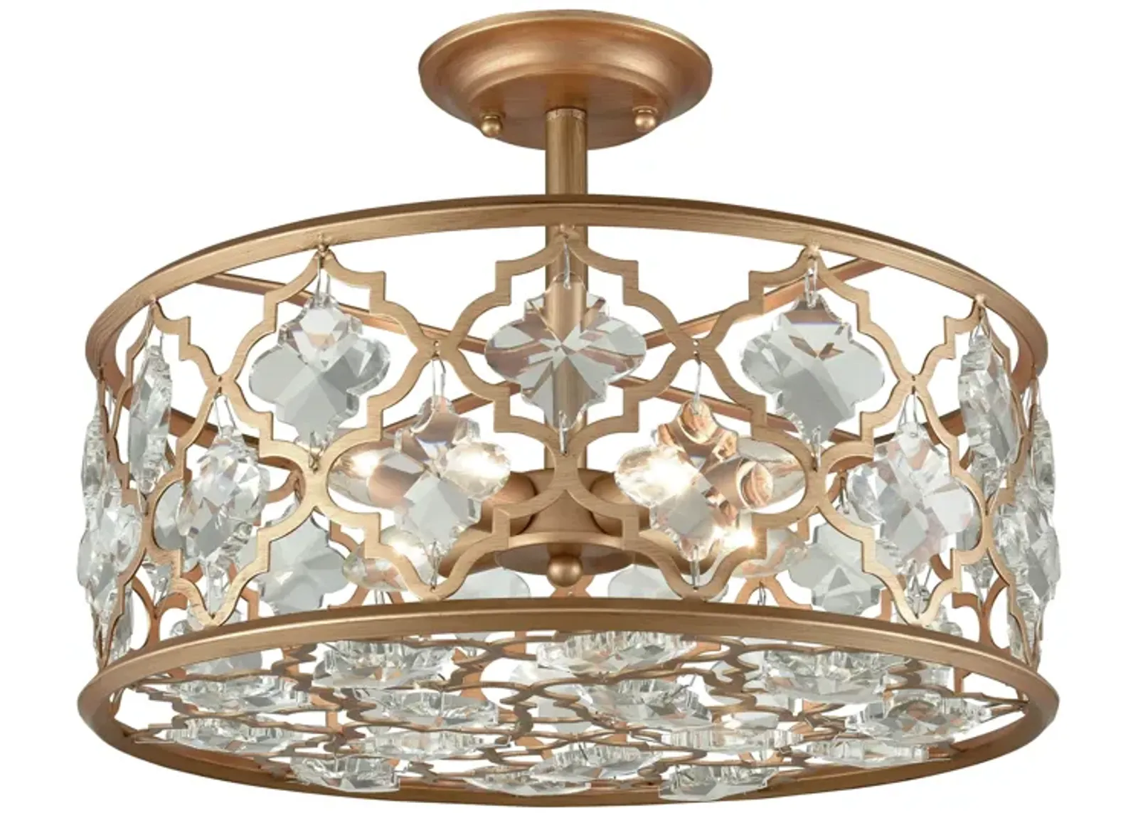 Armand 17" Wide 4-Light Gold Semi Flush Mount