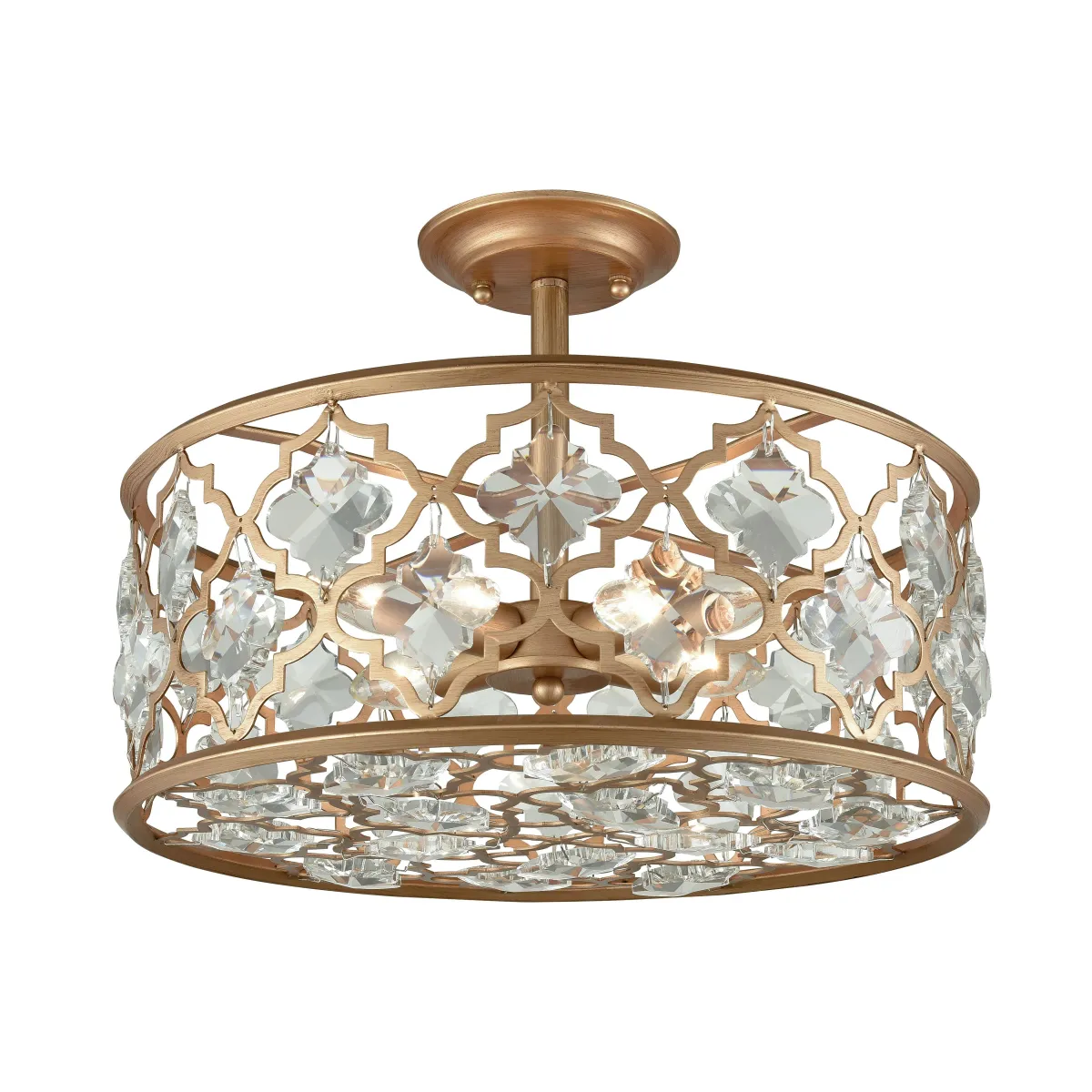 Armand 17" Wide 4-Light Gold Semi Flush Mount