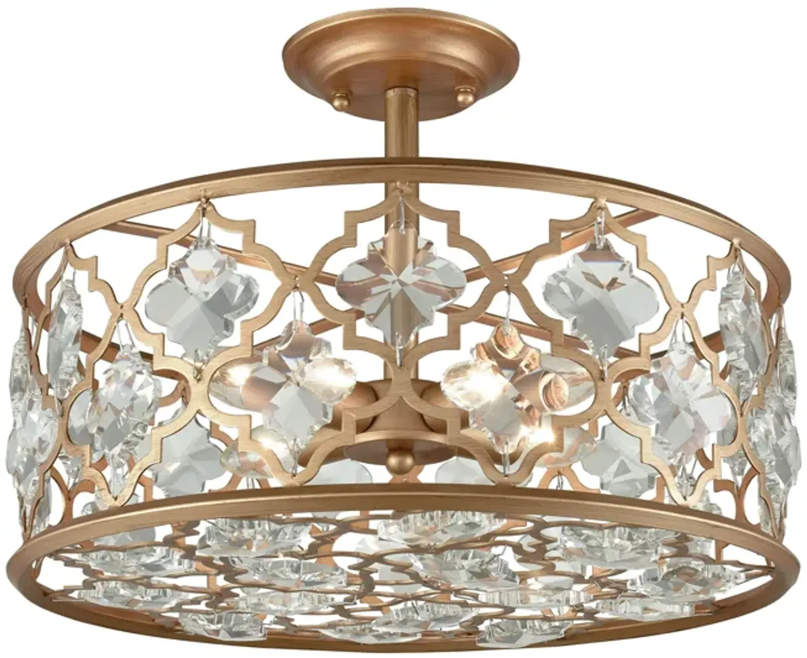 Armand 17" Wide 4-Light Gold Semi Flush Mount