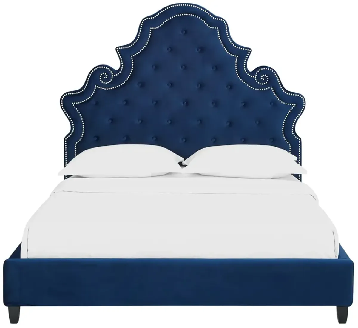 Modway - Valentina Queen Tufted Nailhead Performance Velvet Platform Bed