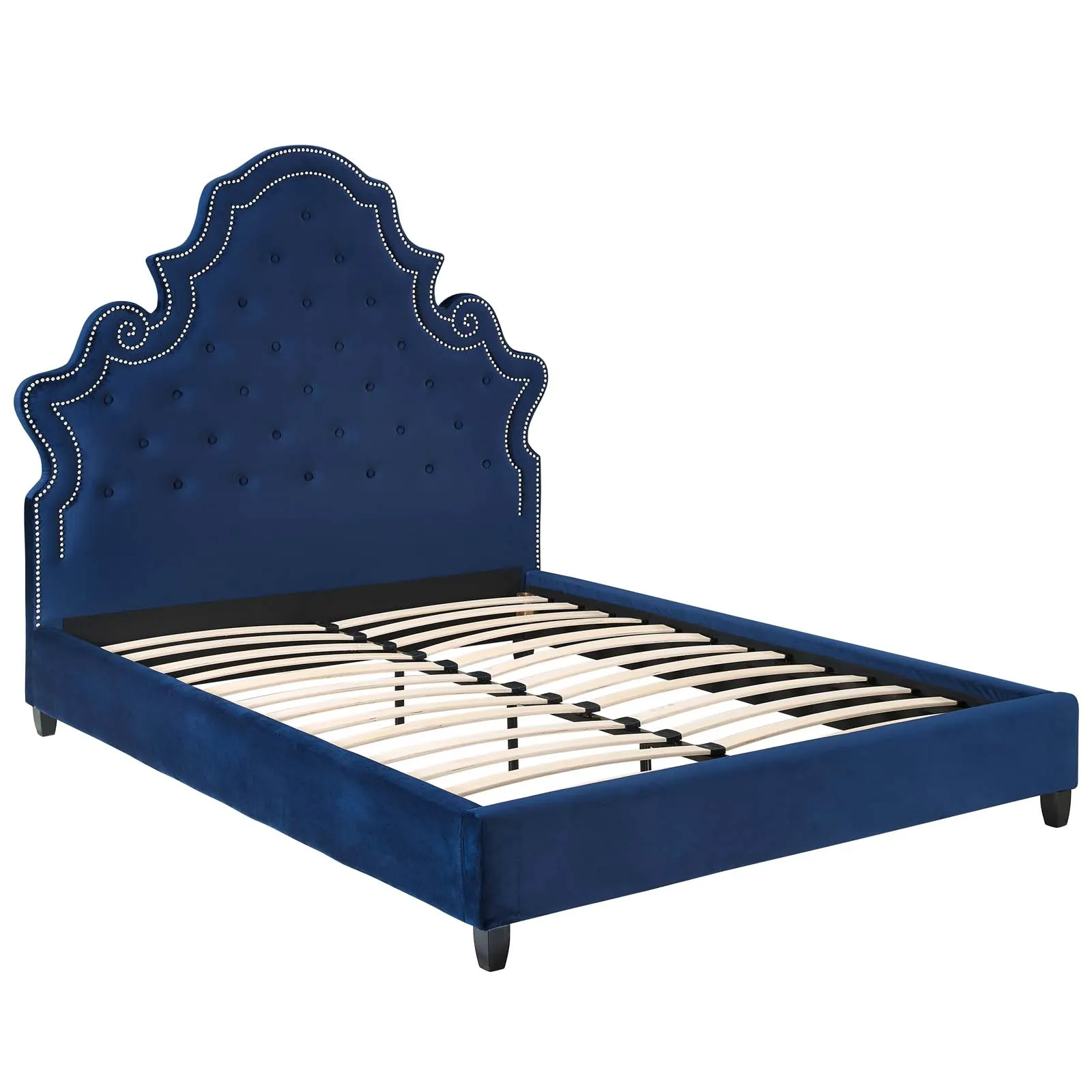 Modway - Valentina Queen Tufted Nailhead Performance Velvet Platform Bed