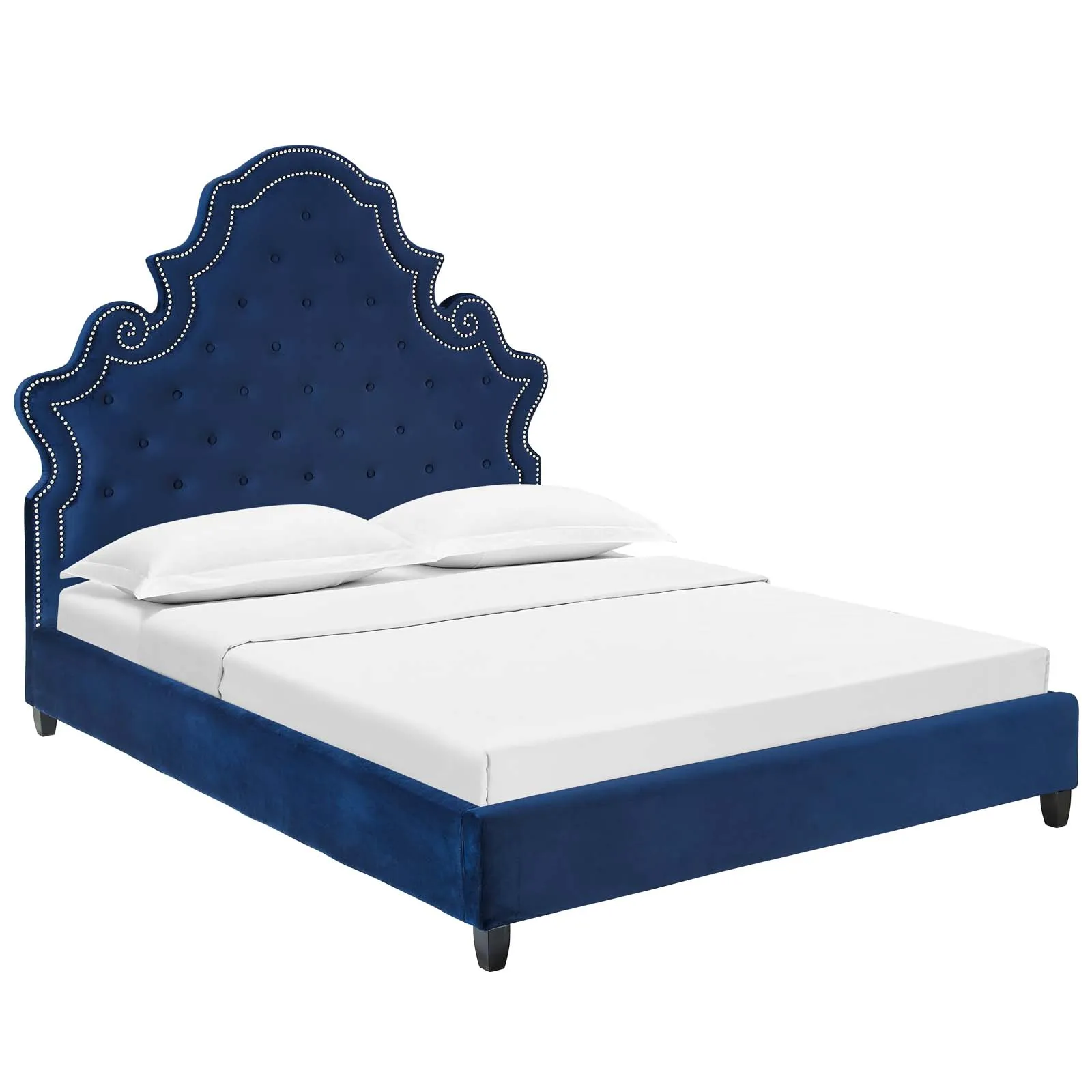 Modway - Valentina Queen Tufted Nailhead Performance Velvet Platform Bed