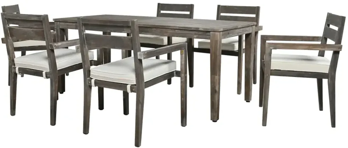 Acacia Wood Outdoor Dining Table And Chairs Suitable For Patio, Balcony Or Backyard