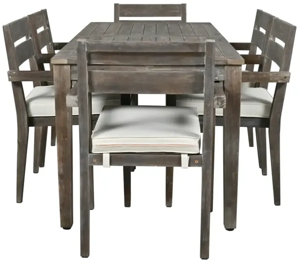 Acacia Wood Outdoor Dining Table And Chairs Suitable For Patio, Balcony Or Backyard