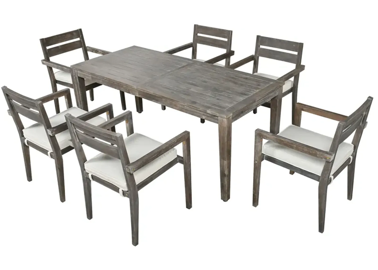 Acacia Wood Outdoor Dining Table And Chairs Suitable For Patio, Balcony Or Backyard