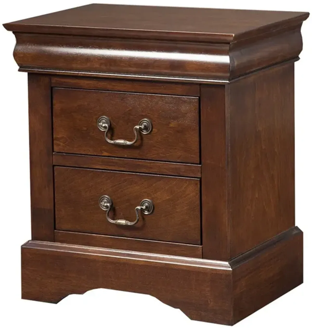 Hivvago Solid Wood Cappuccino 2 Drawer Nightstand