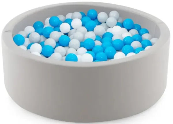 Hivvago Kiddie Baby Playpen with 200 Ocean Balls and Storage Bag-Gray