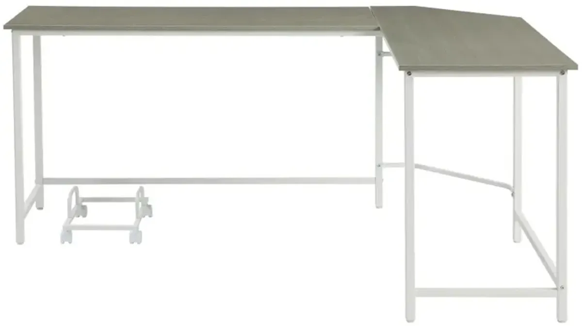 Dazenus Computer Desk, Gray & White Finish OF 00043