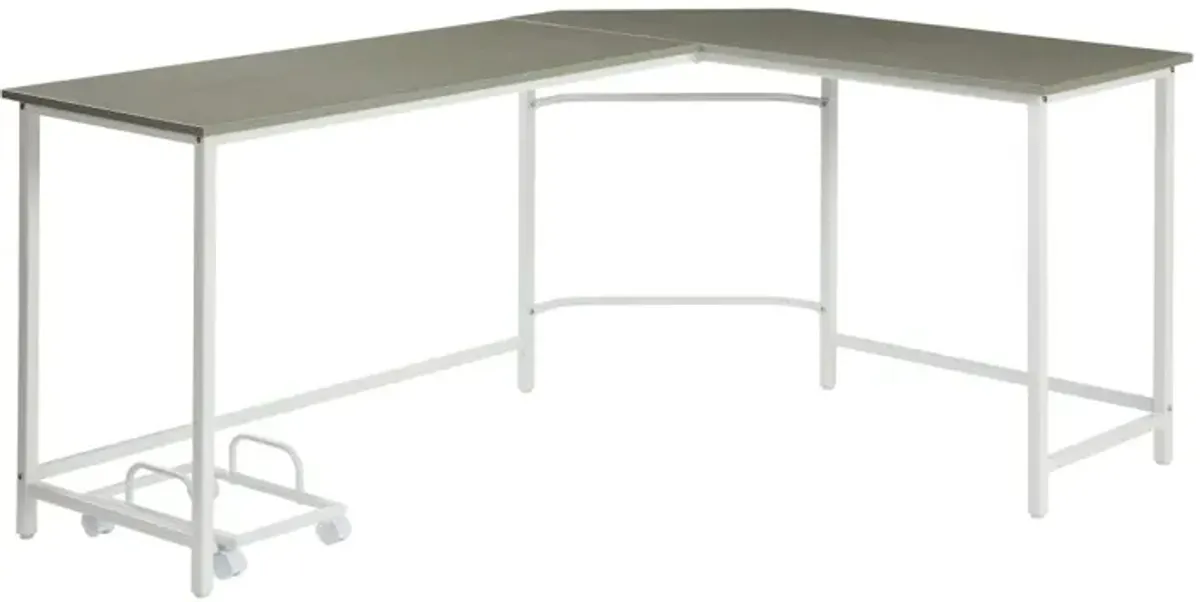 Dazenus Computer Desk, Gray & White Finish OF 00043