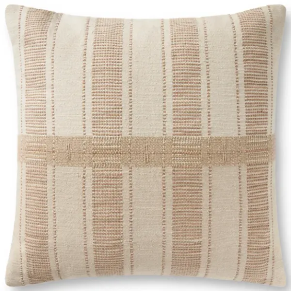 Carmel PAL0003 Cream/Multi 22"x22" Down Pillow by Amber Lewis x Loloi