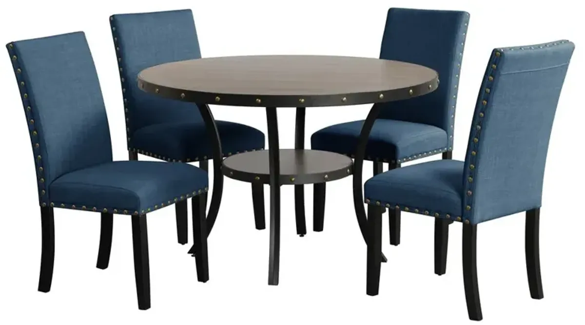 New Classic Furniture Furniture Crispin 48 Round Melamine Wood Dining Table in Gray