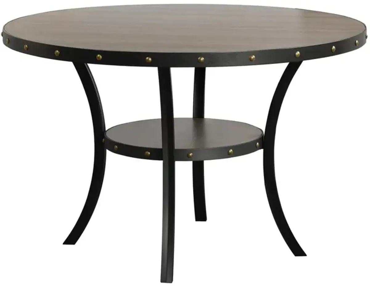 New Classic Furniture Furniture Crispin 48 Round Melamine Wood Dining Table in Gray