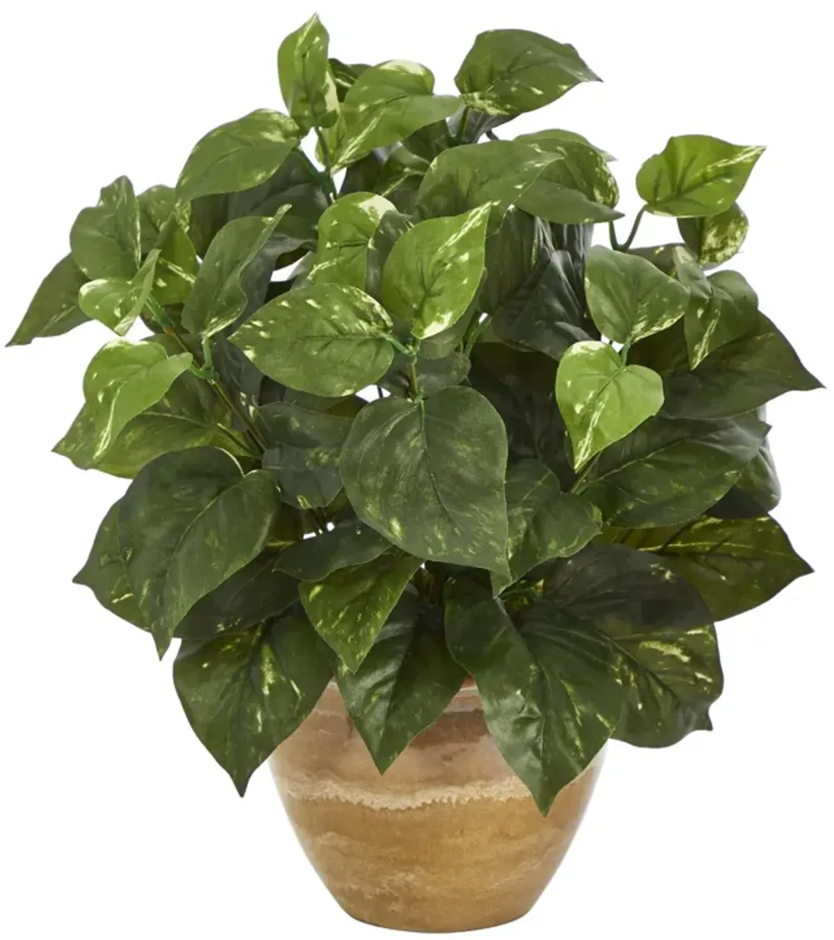Nearly Natural 14-in Pothos Artificial Plant in Ceramic Planter