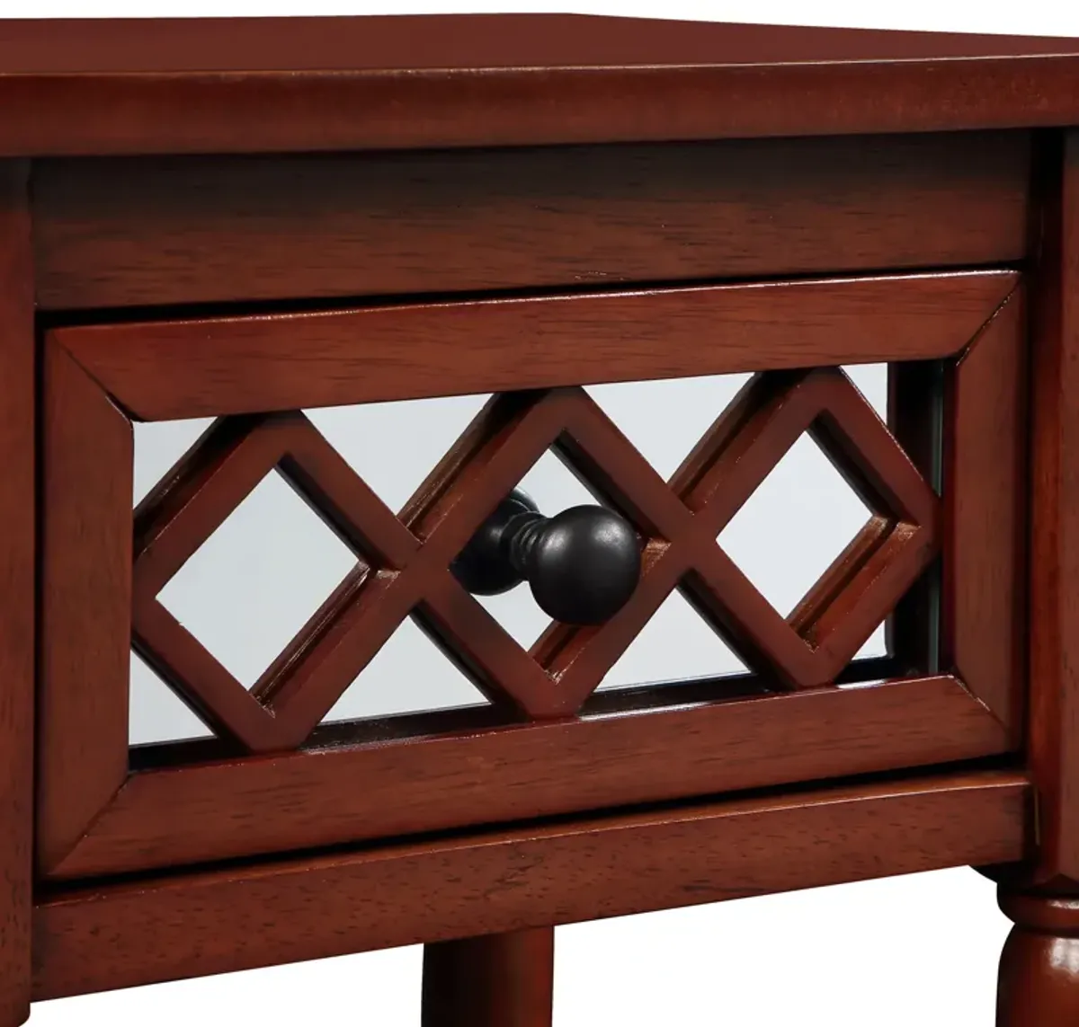 Convenience Concepts French Country Khloe Deluxe 1 Drawer Accent Table with Shelf, Mahogany