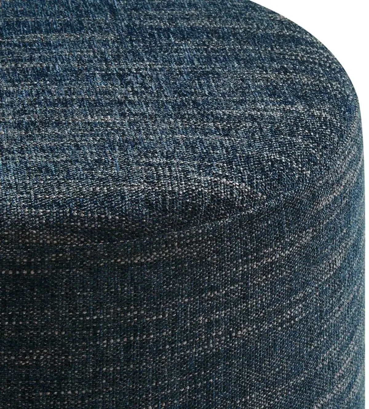 Callum 16" Round Woven Heathered Fabric Upholstered Ottoman